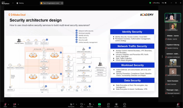 ศูนย์อาลีบาบาคลาวด์อาคาเดมี่ จัดบรรยายออนไลน์และการสอบประกาศนียบัตร &ldquo;ACA Cloud Security Engineer&rdquo; ให้กับนักศึกษาสาขาวิชาวิศวกรรมคอมพิวเตอร์และผู้สนใจ